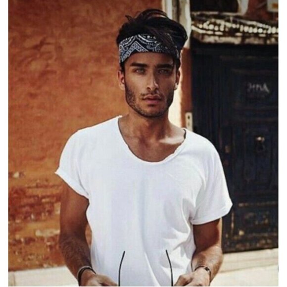 Bandanas Pack of 5 Black Paisley Classic Style Unisex Hair Wrist Accessory Biker - Picture 3 of 15